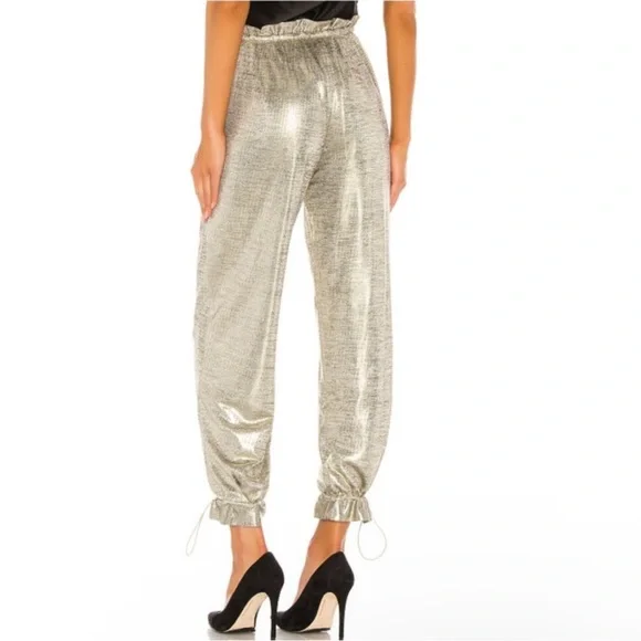 House of Harlow 1960 Tamar Metallic Gold Jogger - Picture 3 of 7